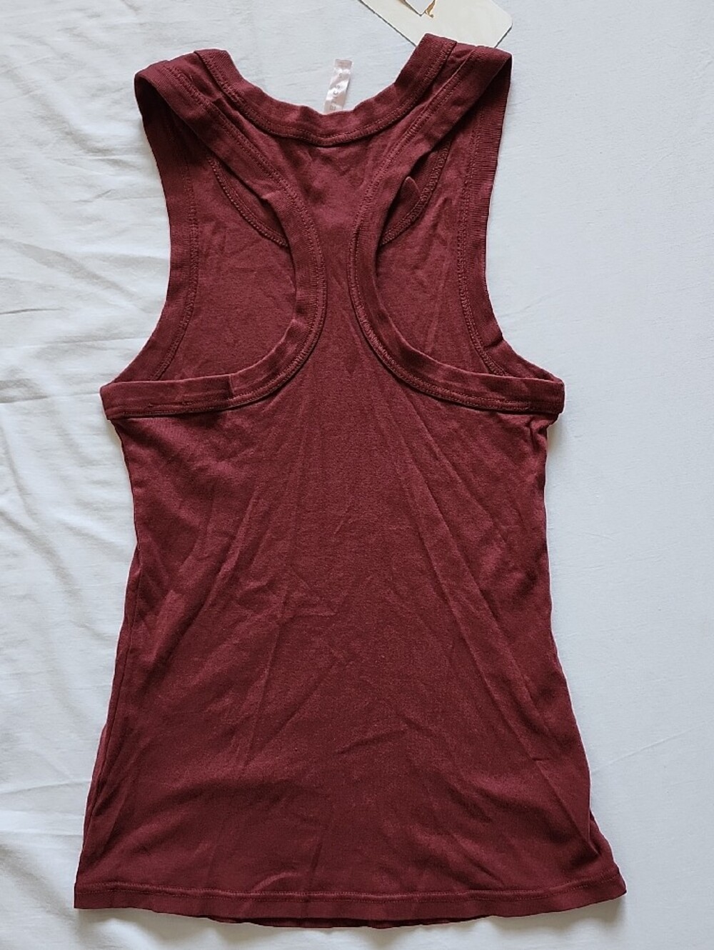Fabletics Burgundy Ribbed Racerback Activewear Tank Top Size S NWT - Picture 4 of 6